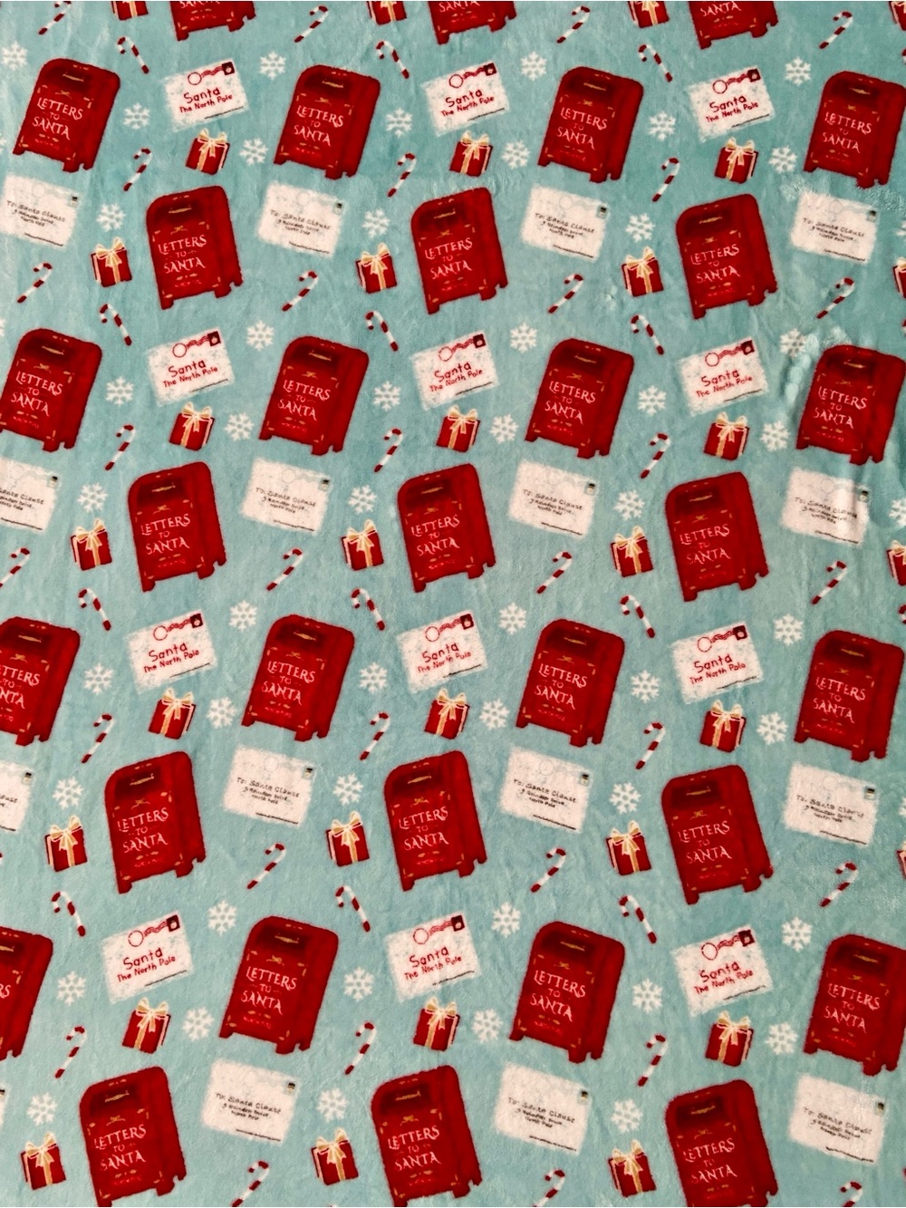 Christmas Letters to Santa Mailbox Plush Holiday Throw Blanket - Picture 3 of 10